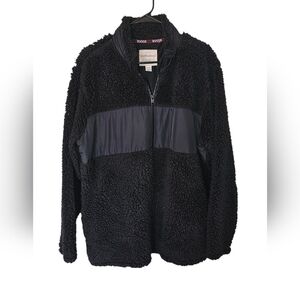 Wheaterproof Vintage Black sherpa Half Zip Pullover Size XL
